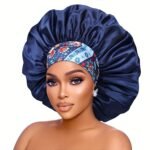 1Pc Extra Large Satin Bonnets For Sleeping, Hair Bonnets For Women Braids Curly Straight Hair, Hair Cap With Floral Pattern Wide Elastic Band - Image 19