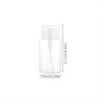 1Pc Transparent Push-Down Pump Dispenser Bottle - Fragrance-Free Plastic, Ideal For Makeup & Nail Polish Remover, Skincare Solutions - Portable For Travel, Easy One-Hand Operation - Image 3