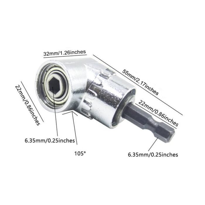 105 Degree Angle Head Electric Corner Turner, Electric Screwdriver Hardware Tool Accessories, Corner Electric Device, Elbow Universal Flexible Shaft Corner Screwdriver - Image 5