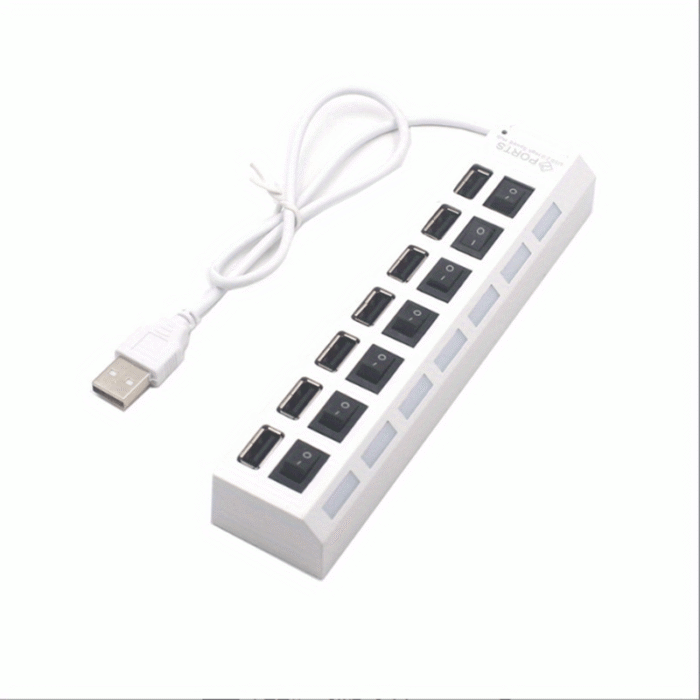 High Speed 7 Ports/ 4 Ports Led Usb 2.0 Adapter Hub Multi-Port Socket Powered On/Off Switch Charger Splitter For Pc Laptop Computer U Disk Phone Tablet - Image 5