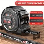 1Pc Oudisi High Precision Digital Tape Measure 3.0Meter/5.0Meter/7.5Meter/10.0Meter - Waterproof Abs Shell & Metal Shaft, Black Golden Heavy-Duty Measuring Tool For Woodworking, Construction, Diy Projects - Image 13