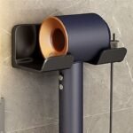 1Pc Hair Dryer Holder With Plug Hook, Wall Mounted Punch Free Bathroom Shortage Rack, Styling Tool Organizer For Easy Access And Convenience - Image 7