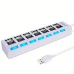 Whxmsh High-Speed Usb 2.0 Hub - Expand Your Device'S Connectivity With 4/7 Ports, Led Indicator Switches, Compact & Lightweight Design For Pc & Laptop - Black - Image 5