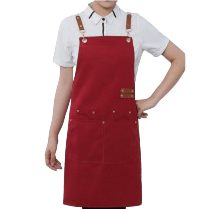1Pc Canvas Dining Apron With Pockets, Perfect For Coffee Bars, Restaurants, Milk Tea Shop Flower Shop Coffee Baker Waist Overalls For Women - Image 11