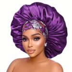 1Pc Extra Large Satin Bonnets For Sleeping, Hair Bonnets For Women Braids Curly Straight Hair, Hair Cap With Floral Pattern Wide Elastic Band - Image 15