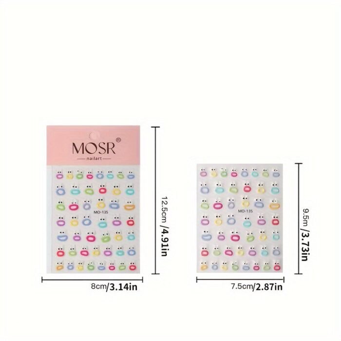 1Pc Funny Expression Design Nail Art Sticker, Self Adhesive Gel Nail Sticker For Nail Decoration, Nail Art Supplies - Image 5
