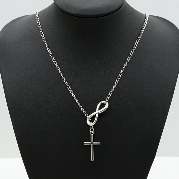 Simple Lucky 8 Cross Short Necklace Jewelry - Image 8