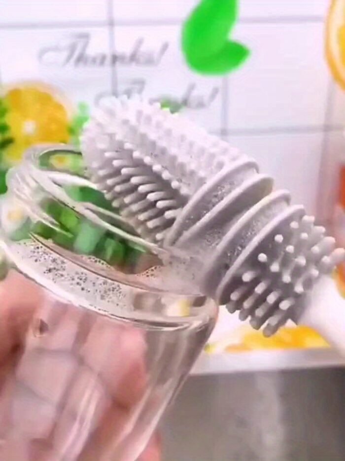 Versatile Long-Handled Silicone Brush For Cups & Bottles - Reusable, Ideal For Kitchen, Bathroom, Car Cleaning, Bathroom Cleaning Tools - Image 8