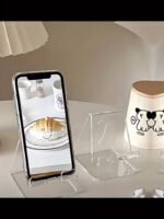 Simple Style Acrylic Transparent Desktop Mobile Tablet Holder, Dormitory Essential Creative Thickened Holder One Piece - Image 9