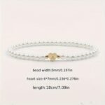 A-Z Heart Initial Bracelet For Women - 14K Golden Plated Stainless Steel With Imitation Imitation Pearl, Elegant Everyday Jewelry Gift For Valentine?S Day, Anniversary, Birthday - Image 6