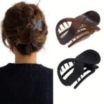 2Pcs Simple Style Hair Clip Acrylic Matte Acrylic Hair Claw Thick Hair Barrettes For Styling Hair Accessories For Women And Daily Use