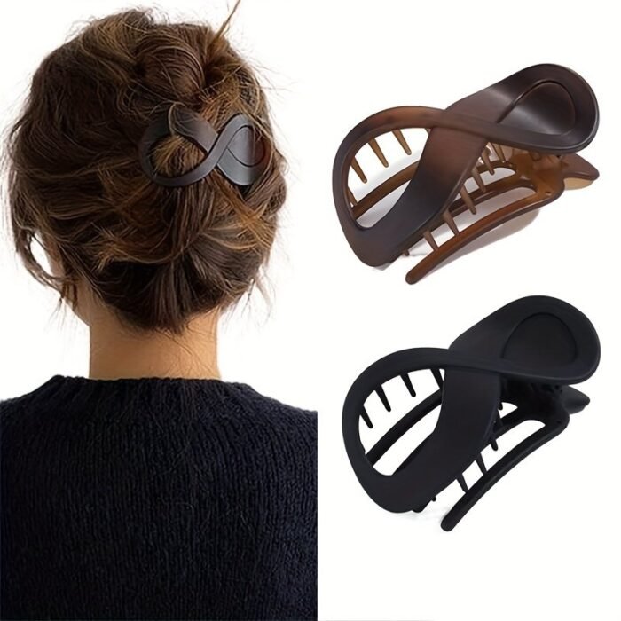 2Pcs Simple Style Hair Clip Acrylic Matte Acrylic Hair Claw Thick Hair Barrettes For Styling Hair Accessories For Women And Daily Use - Image 1