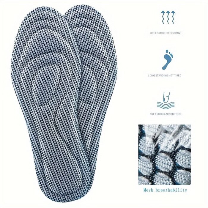 1 Pair 5D Memory Foam Insoles For Men & Women, Nano Sweat-Absorbing Running Cushions, Massage Sports Shoe Pads, Footbed Running Accessories - Image 5