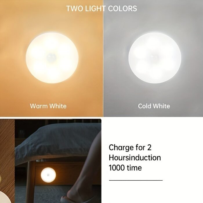 1Pc Intelligent Human Sensing Lamp, Desk Lamp, Body Induction Staircase Lamp, Creative Gift, Led Bedside Lamp, Bedroom Home Lamp, Usb Charging Night Lamp, Student Dormitory Bookshelf Lamp - Image 9
