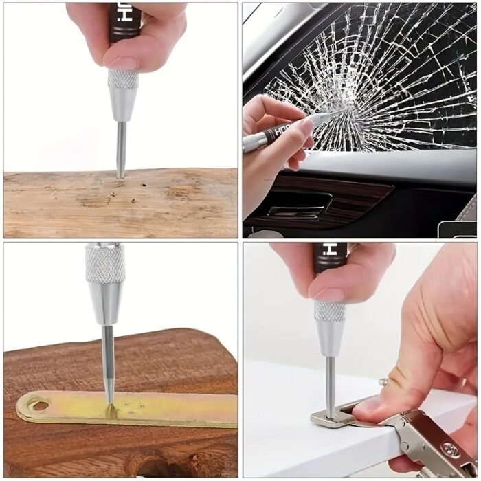 1Pc Automatic Center Punch General Automatic Center Punch Adjustable Spring Loaded Metal Drill Tool Center Hole Punch Super Strong Alloy Tungsten Steel Tip Automatic Center Loaded Marker Wood Press Woodworking Loaded Metal Drill Tools - Image 5
