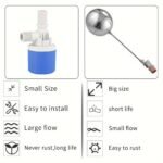 1/2" Fully Automatic Water Level Control Float Valve 1/2" Auto Shut Off Mini Float Valve No Need Electricity Automatic Water Level Controller For Water Tank Water Towers - Image 4