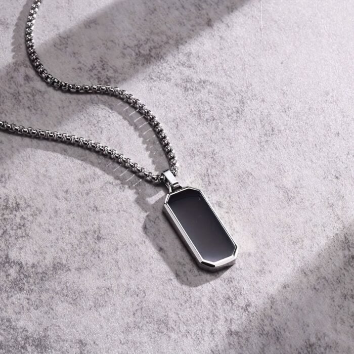 1Pc Men'S 201 Stainless Steel Necklace - Minimalist Modern Pendant, Elegant Everyday & Formal Jewelry Gift For Valentine'S Day, Birthday, Anniversary - Durable Chain For Men, Festival Accessories, Polished Finish - Image 1