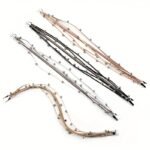 1Pc Multi-Layered Faux Leather Bracelet - Black Layered Chain Design With Rhinestones Accents, Double Wrap Long Bracelet For Women & Men, Everyday & Party Jewelry Gift For Anniversary, Birthday, Valentine'S - Unisex Cuff For Couples, Couple Bracelets, Versatile Fashion Accessory, Bohemian Style, Metallic Accents, Anniversary Present, Durable Accessory, Trendy Accessory - Image 6