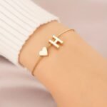 1Pc Mini Love Heart Letter Beads Thin Chain Bracelet Simple Minimalist Hand Chain Jewelry - Image 26