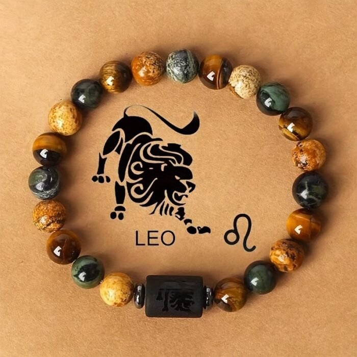 Stylish Zodiac Sign Natural Stone Beaded Bracelets For Men & Women - Unique Prayer & Blessing Accessory, Ideal Birthday Gift For Couples & Friends - Image 11