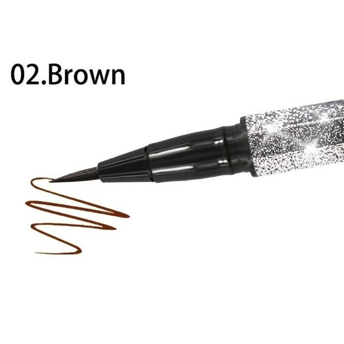 1Pc Long-Lasting Waterproof Black Starry Sky Eyeliner Pen With Sponge Tip - Smooth And Quick-Drying For Beautiful Eye Makeup - Image 16