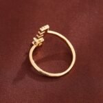 Fashionable 26 English Letters Four-Prong Synthetic Synthetic Zirconia Open Adjustment Ring - Image 18