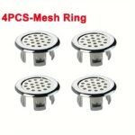 4Pcs/Pack Plastic Bathroom Kitchen Basin Sink, Overflow Cover Ring Insert Replacement, Chrome Hole Round Drain Cap, Basin Accessory For Hotel Use - Image 3