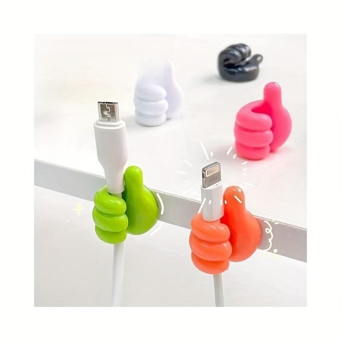 1/5/10Pcs Big Thumb Hook, Cartoon Creative Data Cable Storage And Finishing, Household And Office Wire Organizer, Home And Office Supplies Desk Storage Organization - Image 6