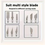 13Pcs Precision Carving Knife Set - Durable Stainless Steel, Non-Retractable Handles - Ideal For Paper Cutting & Model Crafting - Includes Detailed Storage Case - Image 10