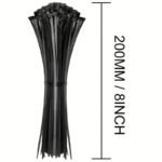 150Pcs Heavy Duty Cable Zip Ties 10.16-25.4 Cm 22.68Kg Tensile Strength Self-Locking Black Nylon Tie Wraps - Foldable Design For Space-Saving Storage, Indoor & Outdoor Use, Secure Fastening | Highstrength Material, Reusable Cable Ties - Image 7