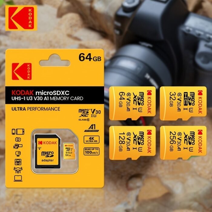 The Kodak High-Speed U3 Micro Tf Includes Sd Adapters Of 32G, 64G, 128G, And 256G. The Uhs-I Provides Excellent Value And Is Ideal For High-Speed Tf Storage At 4K/120Fps, Making It Compatible With Smartphones, Camera Storage, Action Cameras, Car Audio, And More. - Image 8