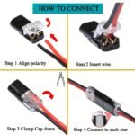 10/20Pcs Double Line Insertion Connector, 2-Pin 2-Port, Pvc Insulated, Copper Contact Material, Quick Connect Termination, Uncharged Power Mode, With Locking Buckle, For Led Wire Connection, Nodemcu Lua - Image 7