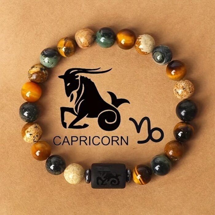 Stylish Zodiac Sign Natural Stone Beaded Bracelets For Men & Women - Unique Prayer & Blessing Accessory, Ideal Birthday Gift For Couples & Friends - Image 15