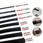 10 Meters Length Black Insulated Braid Sleeving 2/4/6/8/10/12/16/20/25/30/35Mm Tight Pet Wire Cable Protection Expandable Cable Sleeve Wire Gland - Image 2