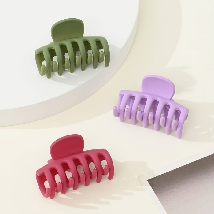 3Pcs Matte Hair Claw Clip Simple Style Shark Claw Clips Solid Color Hair Claw Elegant Hair Clips For Women - Image 20