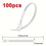 100Pcs Reusable Cable Ties Nylon Material Zip Ties Disassemble Easily With Slipknot Suitable For Home, Office, Garden, Workshop And Industry - Image 3