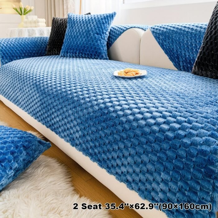 1Pc Honeycomb Velvet Sofa Cover, Pet'S Favorite, Dog Friendly, Couch Cover, Thick Plush Furniture Protector, Fuzzy Non Slip Sofa Slipcover, For Bedroom Office Living Room Home Decor - Image 40