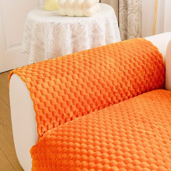 1Pc Honeycomb Velvet Sofa Cover, Pet'S Favorite, Dog Friendly, Couch Cover, Thick Plush Furniture Protector, Fuzzy Non Slip Sofa Slipcover, For Bedroom Office Living Room Home Decor - Image 50