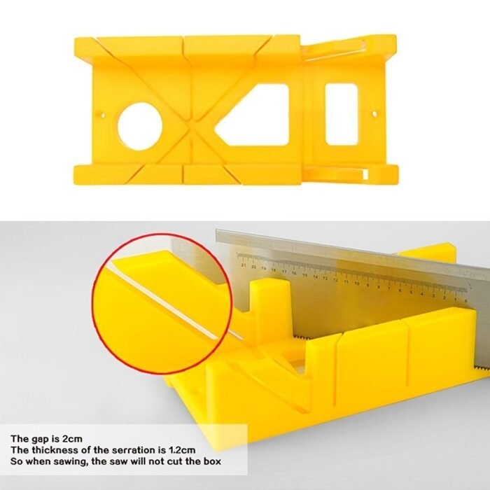 1Pc Pmmj Wood Cutting Clamping Miter Saw Box - 22.5/45/90 Degree Angle Precision Guide With Ergonomic Handle & Durable Construction For Professional Woodworking, Carpentry, Diy Projects, Woodworking Tools - Image 6