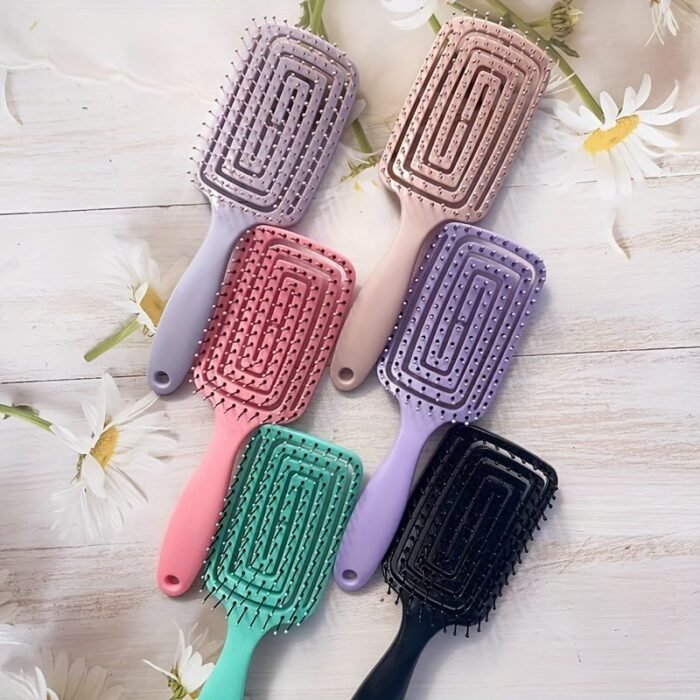 1Pcs Hollow Out Hair Comb Anti Static Detangling Hair Comb Fluffy Hair Styling Comb For All Hair Types - Image 2