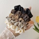 5Pcs Soft Imitation Silk Hair Scrunchies For Women And Daily Use - Perfect For Curly, Fine, Thick, And Thin Hair - Available In Solid Colors