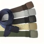 Men'S & Women'S Hypoallergenic Nylon Belt - Smooth Buckle, Multi-Color Options (Black, Navy, Brown, Grey, Beige, Olive Green, Tan) | Heavy-Duty Anti-Allergy Belt For Casual, Formal, Outdoor & Casual Attire | Durable & Comfortable Belt For Men And Women | Ideal For School, Work, Travel, Sports Events | Square Buckle, Easy To Clean, Versatile Colors For All Light Beige Types, Plus Size Belts