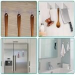 10Pcs Transparent Stainless Steel Multi-Functional Adhesive Hooks For Kitchen, Bathroom Door And Wall Key Storage Hanger, Utility Hooks - Image 7