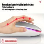 Wowssyo Wireless Gaming Mouse, Ergonomic Right-Handed, Silent Backlit, Trackball Movement, Usb Rechargeable, With Dual Mode 2.4G & 5.1, For Laptop & Ipad, Battery Powered With Glitter Animal Print - Image 12