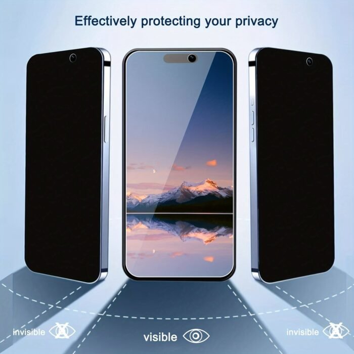 2Pcs/Pack Private Tempered Glass Anti-Scratch Case Privacy Screen Protector For Iphone 15 Pro Max/14 Pro Minii/13/12/11/Xsmax/Xr/Xs/8P/7/6 - Image 2