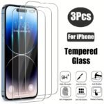 3Pcs Tempered Glass Screen Protector For Iphone 11 12 13 Mini 14 Pro Xs Max X Xr 6 6S 7 8 Plus Se2 Se3
