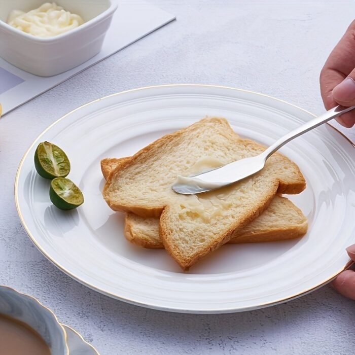 2Pcs Shaon Stainless Steel Round-Head Butter Knives - Rounded Edge Design For Safe Spreading, Jam, Cheese & Dessert Sandwiches - Durable, Portable Kitchen Utensils For Home & Outdoor Use, Sleek Appearance - Image 4