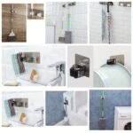 4Pcs Adhesive Mop And Broom Holder, Wall Mounted, No-Drill, Multi-Functional Bathroom Storage Rack For Toilet Brush, Mop Organizer With Plastic Material - Image 7