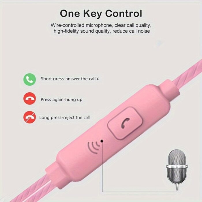 High-Quality Semi In-Ear Wired Headphones With Microphone - Perfect For Mobile Phones, Computers, Games, Karaoke & More! - Image 10