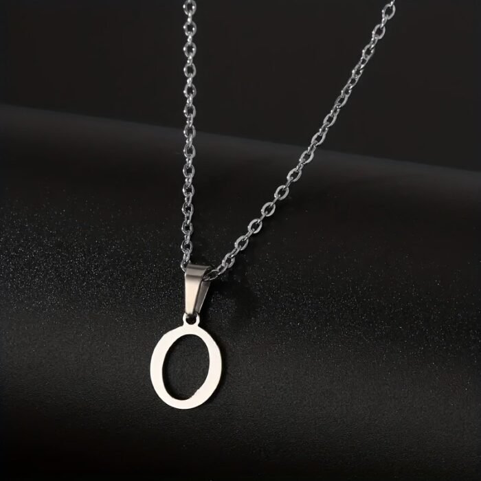 Stainless Steel Minimalist 26-Letter Pendant Necklace - Hip-Hop & Everyday Unisex Jewelry, Initial Gift For Women & Men, Durable Year-Round Wear, Necklace, Daily Wear Accessory, Modern Jewelry, Polished Finish - Image 24